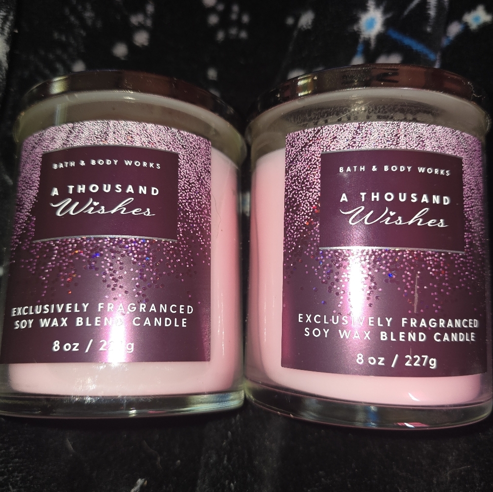 2 Bath and Body Works A Thousand Wishes Single Wick Candle